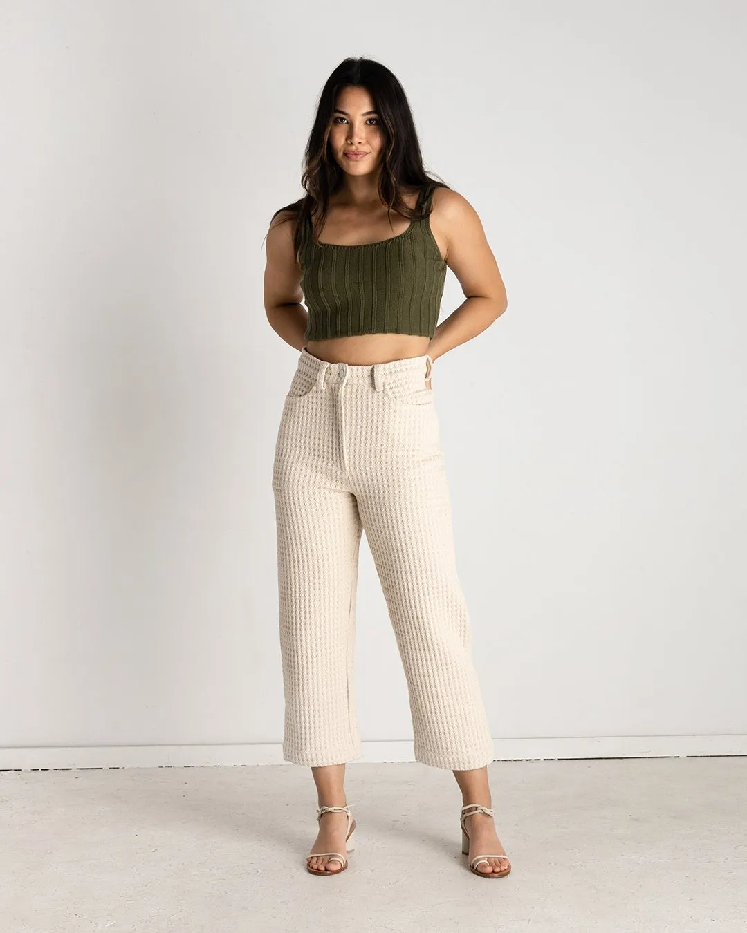 Wide Leg Pants // Natural Waffle