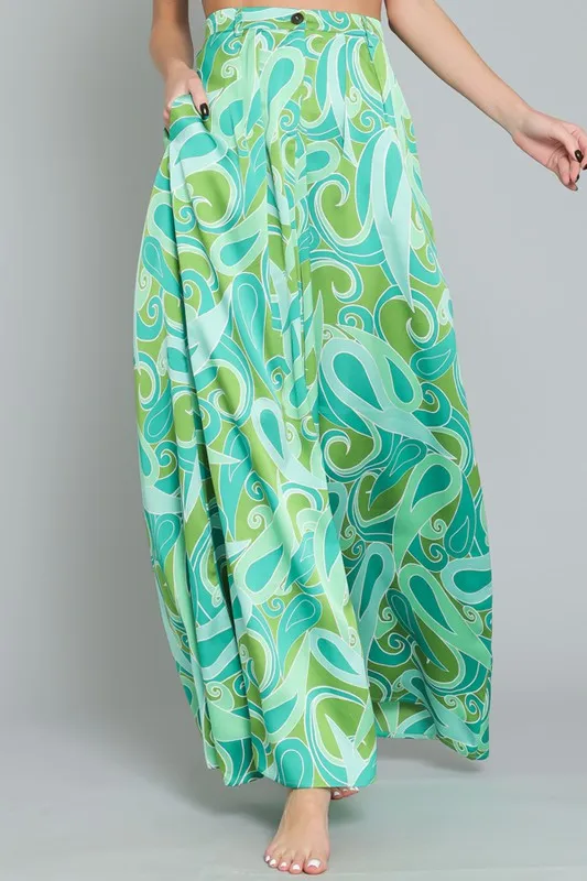 Wide Leg Swirl Pants